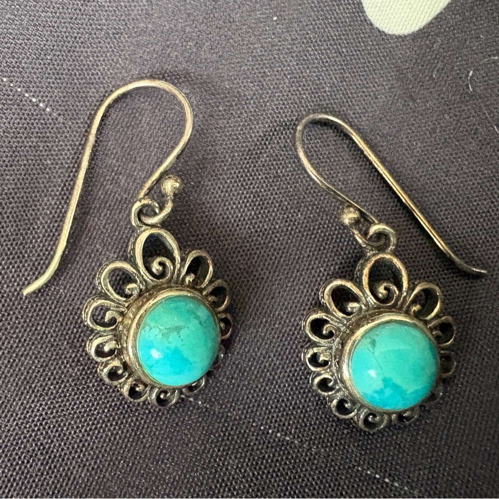 Turquoise and Silver Earrings